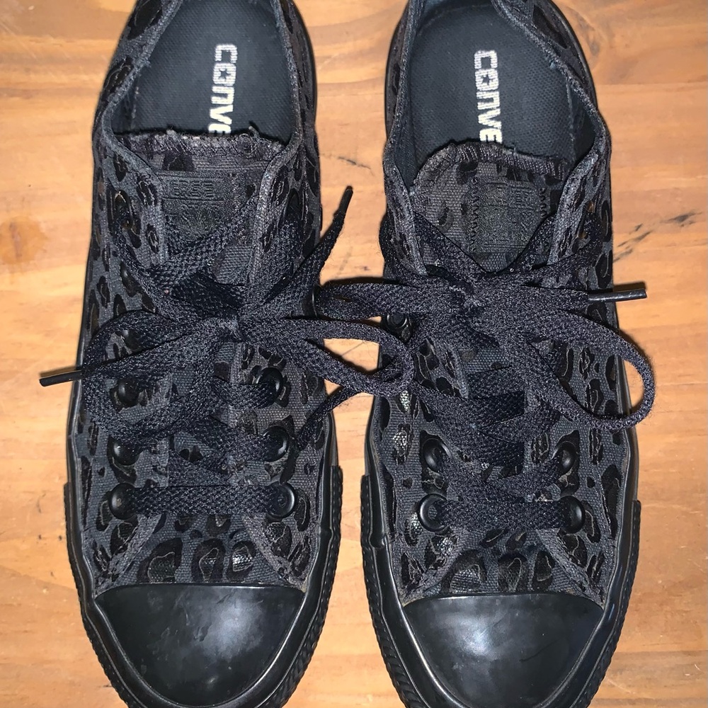 Black Leopard Converse
